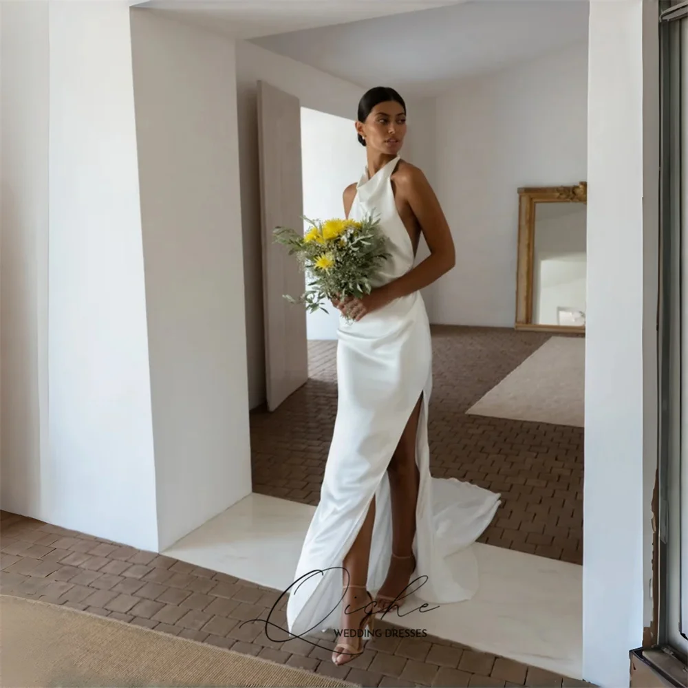 QICHE Sexy Halter Mermaid Wedding Dresses Women 2026 Sleeveless Open Back High Slit Bridal Gown Vestidos De Noiva Customized
QICHE Sexy Halter Mermaid Wedding Dresses Women 2026 Sleeveless Open Back High Slit Bridal Gown Vestidos De Noiva Customized