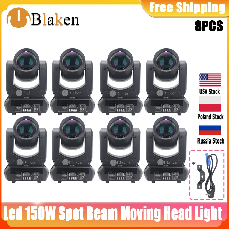No Duty 8 Pcs 150W LED Moving Head Light Beam Spot 18 Rotating Prisms Dj Dmx Stage Light Effect Light Disco Dj Bar Wedding Club
No Duty 8 Pcs 150W LED Moving Head Light Beam Spot 18 Rotating Prisms Dj Dmx Stage Light Effect Light Disco Dj Bar Wedding Club