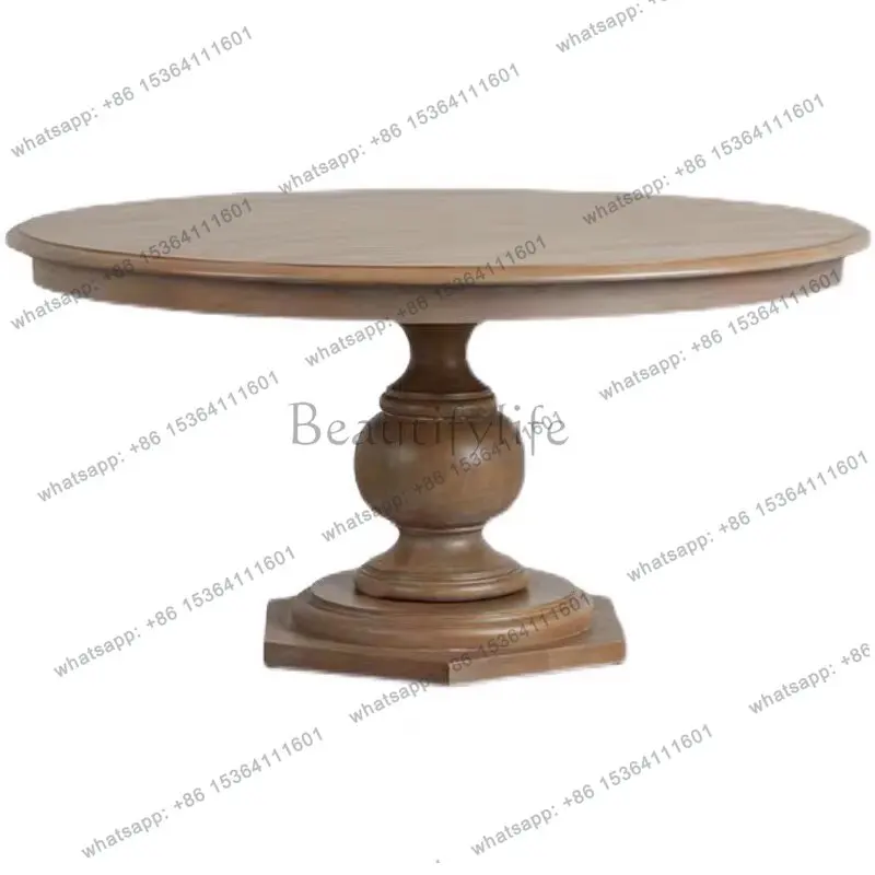French solid wood dining table modern simple Roman column small apartment dining table and chairs custom furniture
French solid wood dining table modern simple Roman column small apartment dining table and chairs custom furniture