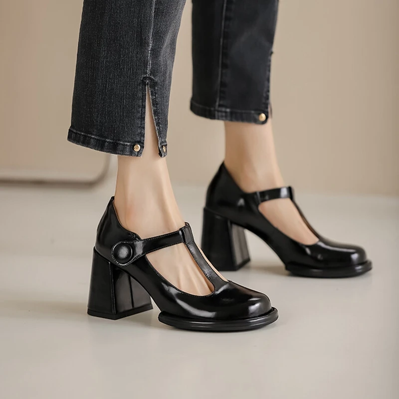 2023 Spring Women's Pumps Genuine Leather Shoes for Women Round Toe Chunky Heel Shoes Super High Heel Mary Janes Handmade Shoes
2023 Spring Women's Pumps Genuine Leather Shoes for Women Round Toe Chunky Heel Shoes Super High Heel Mary Janes Handmade Shoes