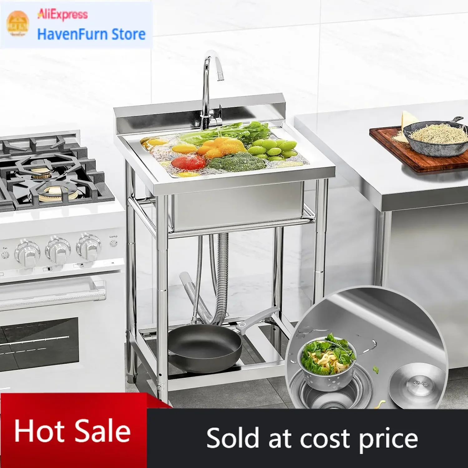 Activity priceFree Standing Single Bowl Stainless Steel Utility Sink With Cold Hot Water Pipes For Indoor Outdoor Laundry Room F
Activity priceFree Standing Single Bowl Stainless Steel Utility Sink With Cold Hot Water Pipes For Indoor Outdoor Laundry Room F