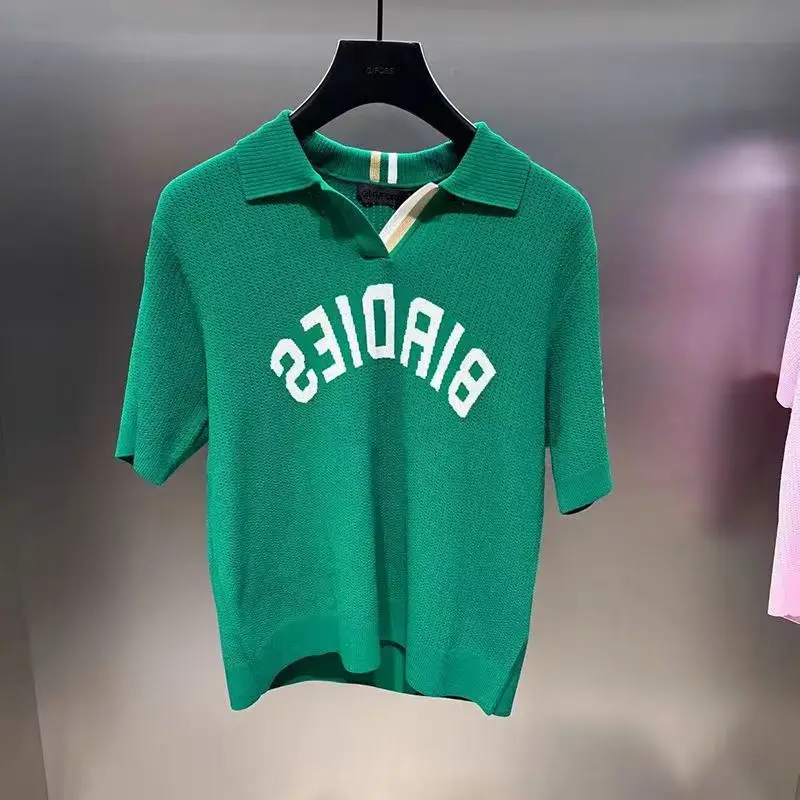 Premium Womens Golf Knitted Shirt Summer Cooling Mesh Short Sleeve Slim Polo High Stretch Trendy Casual Sports Tops Blouse
Premium Womens Golf Knitted Shirt Summer Cooling Mesh Short Sleeve Slim Polo High Stretch Trendy Casual Sports Tops Blouse