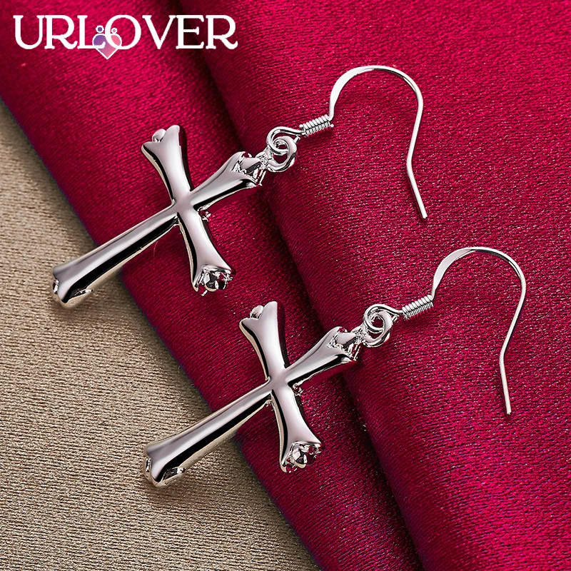 URLOVER 925 Sterling Silver Earring For Woman Cross Drop Earrings Lady Party Birthday Wedding Fashion Charm Jewelry Gifts
URLOVER 925 Sterling Silver Earring For Woman Cross Drop Earrings Lady Party Birthday Wedding Fashion Charm Jewelry Gifts