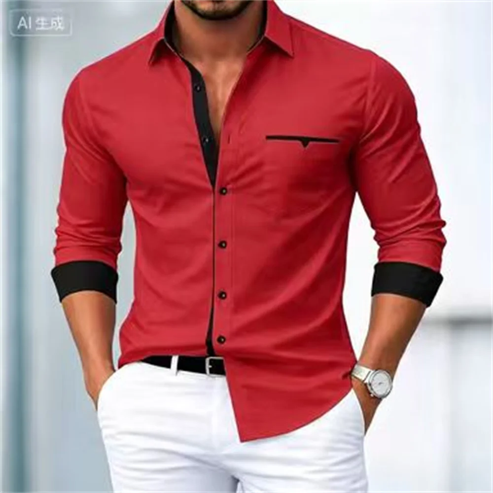 Men's shirt button-up shirt no-iron shirt color block casual everyday blue white pink khaki long sleeve lapel spring spring and
Men's shirt button-up shirt no-iron shirt color block casual everyday blue white pink khaki long sleeve lapel spring spring and