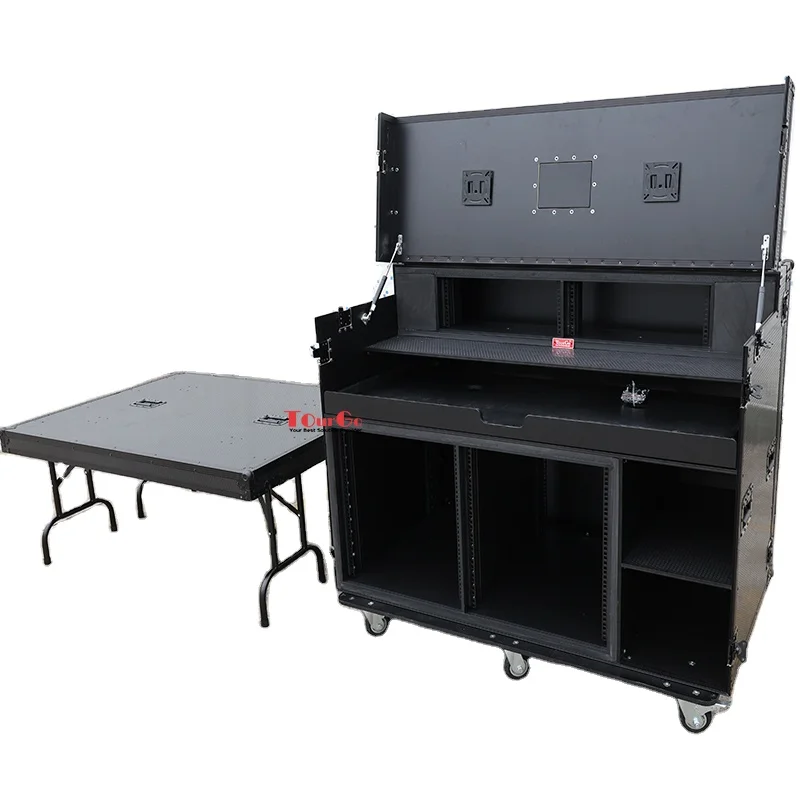 Black Finish Mobile AV Broadcasting Equipment Streaming Workstation Case with 2x 4U Top 2x 12U Bottom
Black Finish Mobile AV Broadcasting Equipment Streaming Workstation Case with 2x 4U Top 2x 12U Bottom