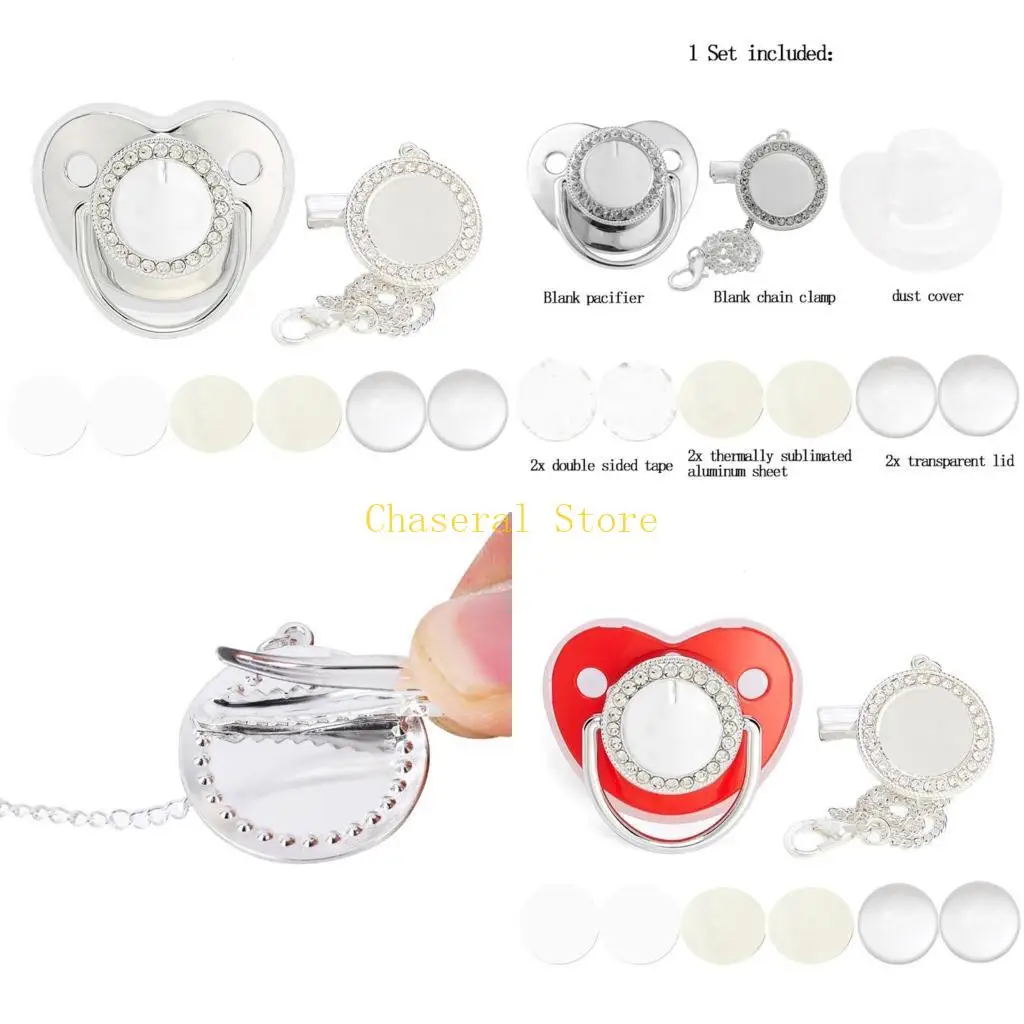 E7CE DIY Sublimation Blank Baby Pacifier with Pacifier Clip Chain & Aluminum Sheet
E7CE DIY Sublimation Blank Baby Pacifier with Pacifier Clip Chain & Aluminum Sheet