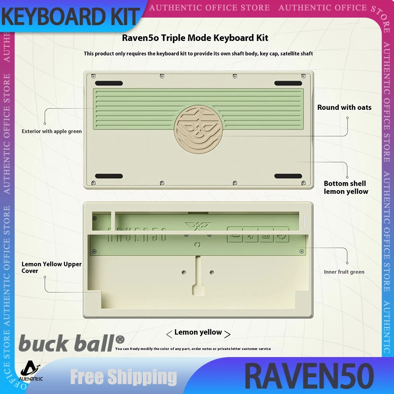 Raven50 Mechanical Keyboard Kit 3Mode Bluetooth Gaming Keyboard Gasket Custom Single Key Slotting Keyboard Kit Accessories Gift
Raven50 Mechanical Keyboard Kit 3Mode Bluetooth Gaming Keyboard Gasket Custom Single Key Slotting Keyboard Kit Accessories Gift