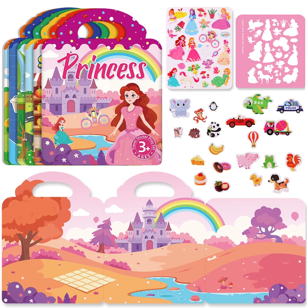 Kids' Reusable DIY Sticker Books Multi-scene and Multi-theme Jelly Sticker Portable Montessori Sticker Toy Gifts for Children
Kids' Reusable DIY Sticker Books Multi-scene and Multi-theme Jelly Sticker Portable Montessori Sticker Toy Gifts for Children