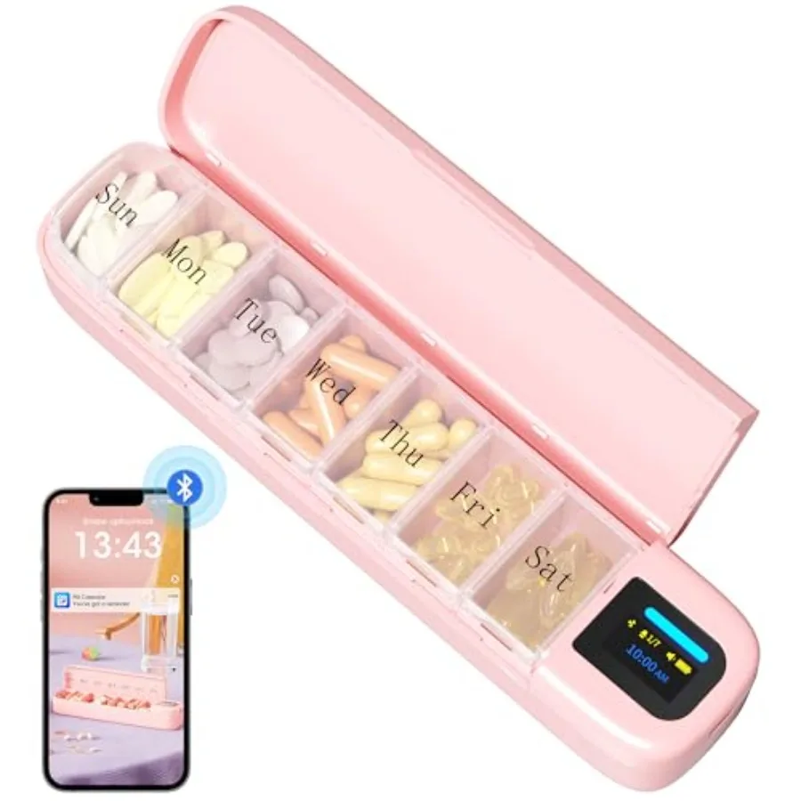 Automatic Pill Dispenser, Smart Pill Organizer with Alarm, Pill Box 7 Day with APP, Weekly Travel Pill Case, Portable Pill Remi
Automatic Pill Dispenser, Smart Pill Organizer with Alarm, Pill Box 7 Day with APP, Weekly Travel Pill Case, Portable Pill Remi