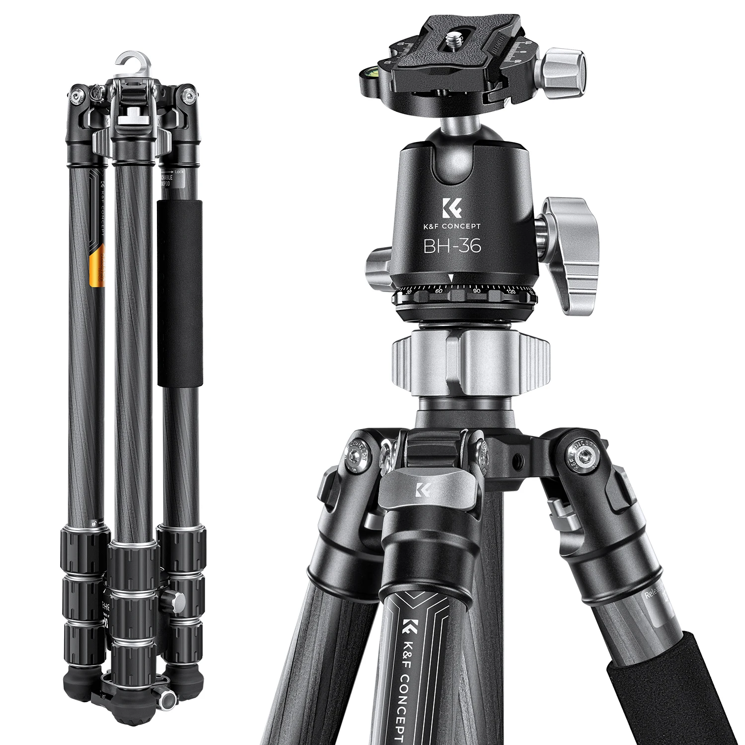 K&F CONCEPT Carbon Fiber Camera Tripod 68''Professional Photography Tripod with Metal Ball Head Load Capacity 12KG/16KG X-Series
K&F CONCEPT Carbon Fiber Camera Tripod 68''Professional Photography Tripod with Metal Ball Head Load Capacity 12KG/16KG X-Series