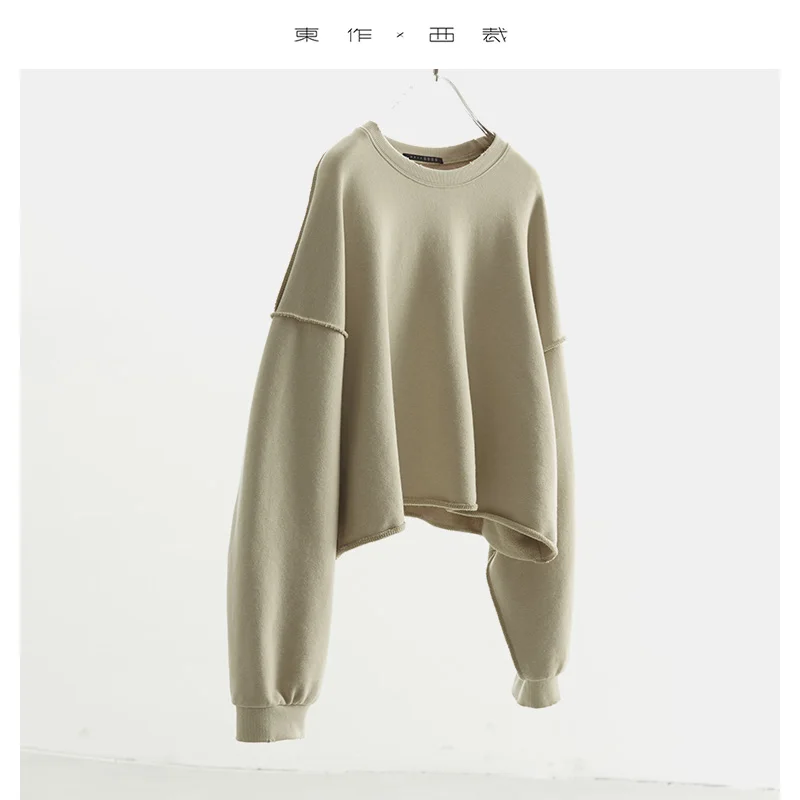 Trendy Distressed Design ~ Women's Drop Shoulder Round Neck Sweatshirt Long Sleeve Raw Edge Cropped Designer Top 2025 Autumn Winter New Style
Trendy Distressed Design ~ Women's Drop Shoulder Round Neck Sweatshirt Long Sleeve Raw Edge Cropped Designer Top 2025 Autumn Winter New Style