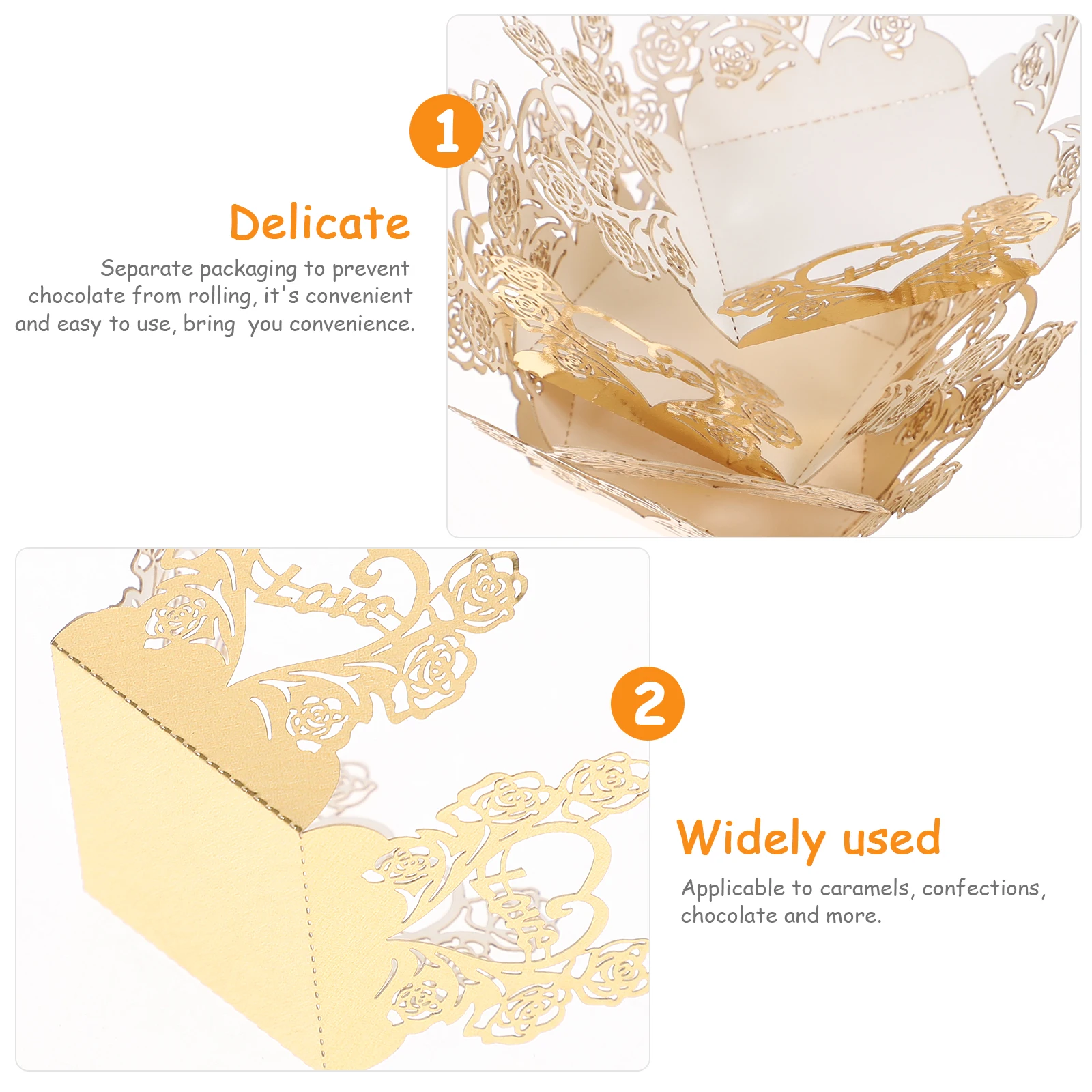 50pcs Chocolate Decorative Paper Wrapper Cups for Party Wedding Dessert Tray Caramels Confections Packaging Liners Small Design
50pcs Chocolate Decorative Paper Wrapper Cups for Party Wedding Dessert Tray Caramels Confections Packaging Liners Small Design