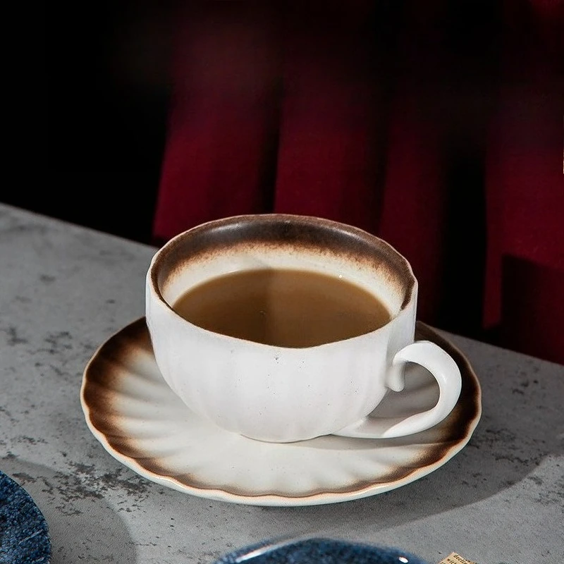 Ceramic Coffee Cup Saucer Set High-end Cup Retro Lacquer Stoneware Set Home Practical Leisure
Ceramic Coffee Cup Saucer Set High-end Cup Retro Lacquer Stoneware Set Home Practical Leisure