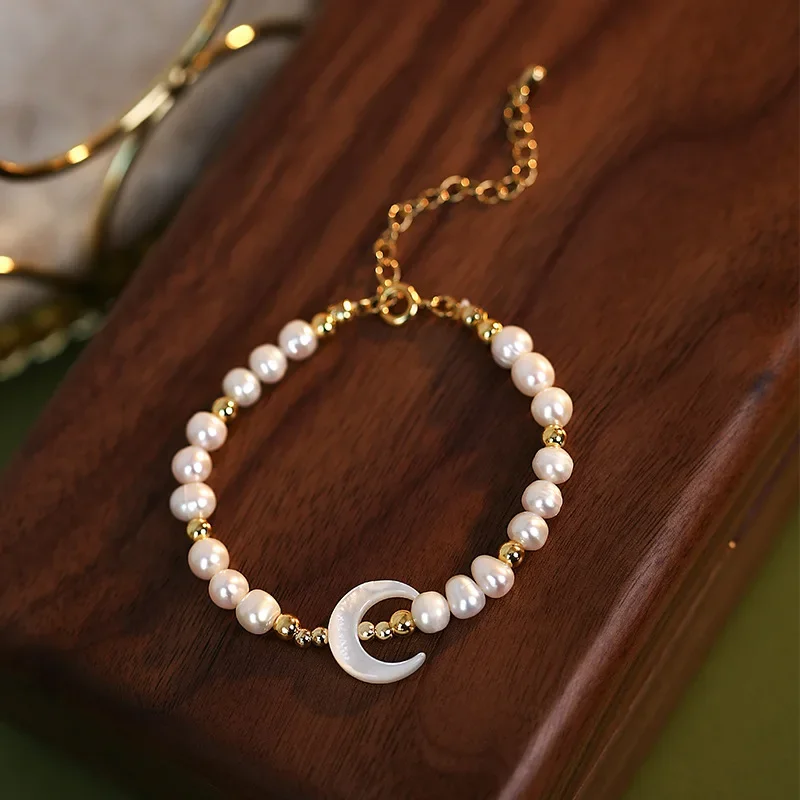 Minar Stylish Nature Freshwater Pearl Beaded Bracelet for Women Girls White Color Shell Moon Charm Bracelets Casual Accessories
Minar Stylish Nature Freshwater Pearl Beaded Bracelet for Women Girls White Color Shell Moon Charm Bracelets Casual Accessories