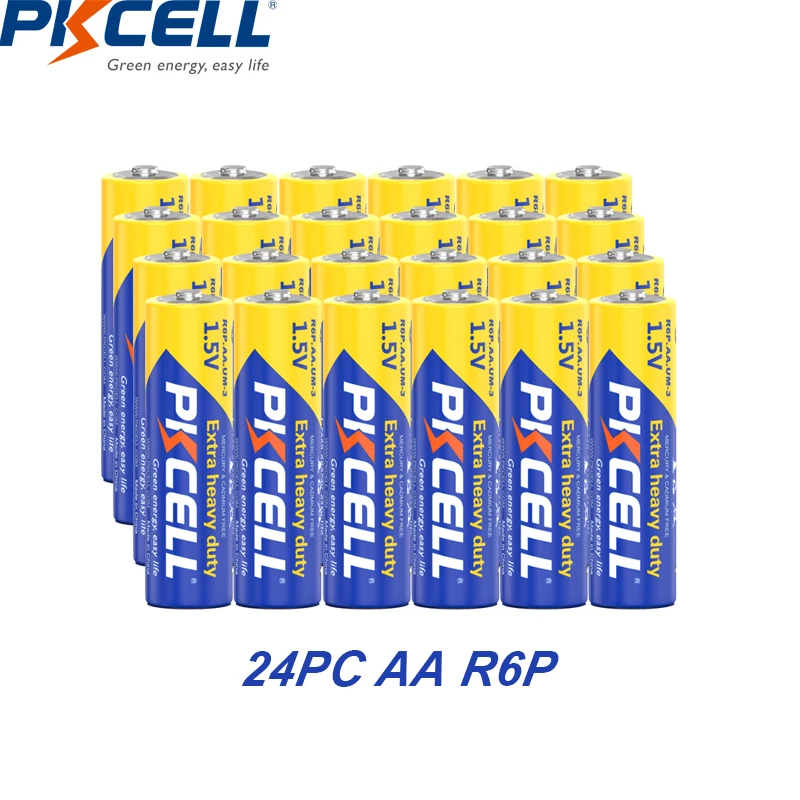 24PC PKCELL 1.5V R6P AA UM3 MN1500 E91 Battery Super Heavy-Duty 2A for Radios Toys Dry Batteries
24PC PKCELL 1.5V R6P AA UM3 MN1500 E91 Battery Super Heavy-Duty 2A for Radios Toys Dry Batteries