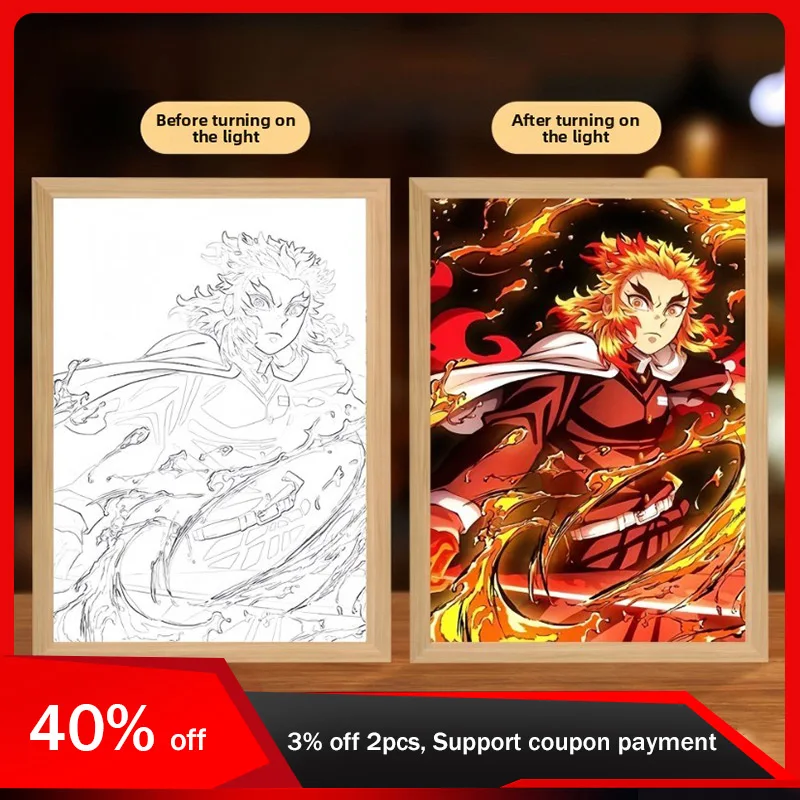 23cm/9.06in Demon Slayer Light Painting Cartoon LED Anime Peripherals Acrylic Lamp Room Decoration Birthday Gift Desktop Display
23cm/9.06in Demon Slayer Light Painting Cartoon LED Anime Peripherals Acrylic Lamp Room Decoration Birthday Gift Desktop Display