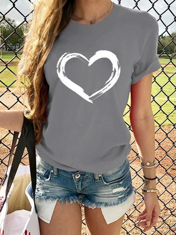 Love Printed Tops Women T-shirts Casual Harajuku Summer Female T Shirt Hearts Elastic Stretched Tee Short Sleeve Black Red
Love Printed Tops Women T-shirts Casual Harajuku Summer Female T Shirt Hearts Elastic Stretched Tee Short Sleeve Black Red