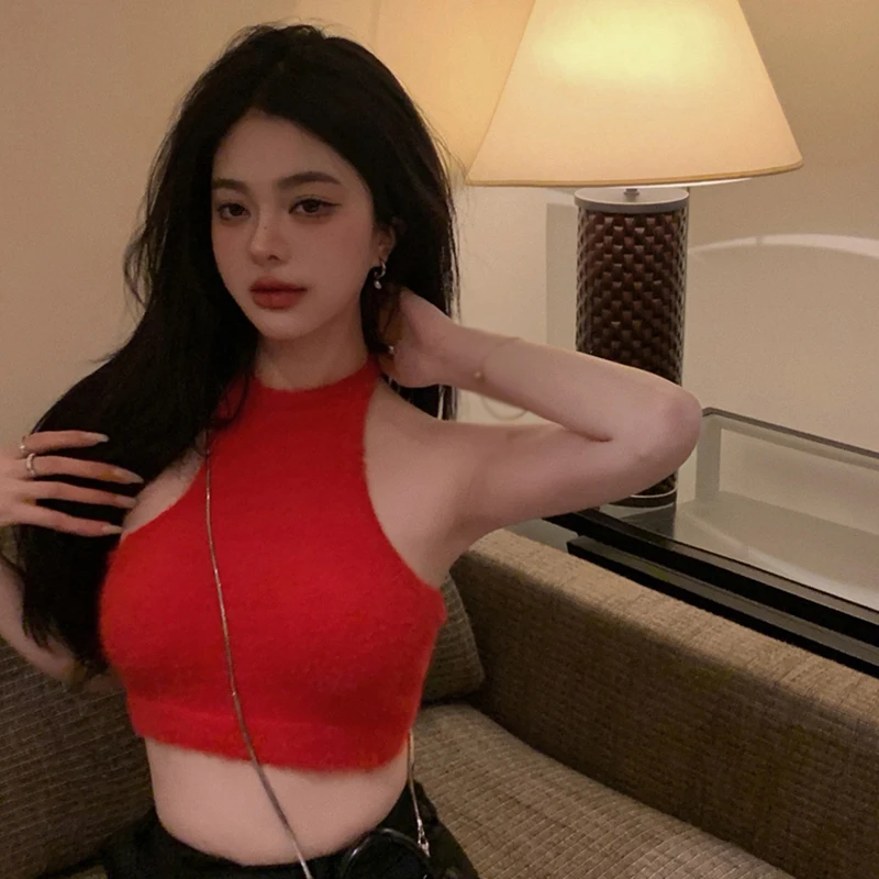 Women Sexy Neck Strap Tank Top Slim Fit Sexy Open Back Girl Strap Vest Small Tank Top Lady Beautiy Back Brassiere Tops
Women Sexy Neck Strap Tank Top Slim Fit Sexy Open Back Girl Strap Vest Small Tank Top Lady Beautiy Back Brassiere Tops
