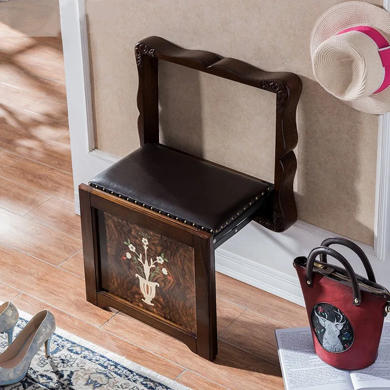 Household Wall Folding Solid Wood Shoe Changing Stool Door Saving Space Wall Mounted Genuine Leather Folding Wall Stool
Household Wall Folding Solid Wood Shoe Changing Stool Door Saving Space Wall Mounted Genuine Leather Folding Wall Stool
