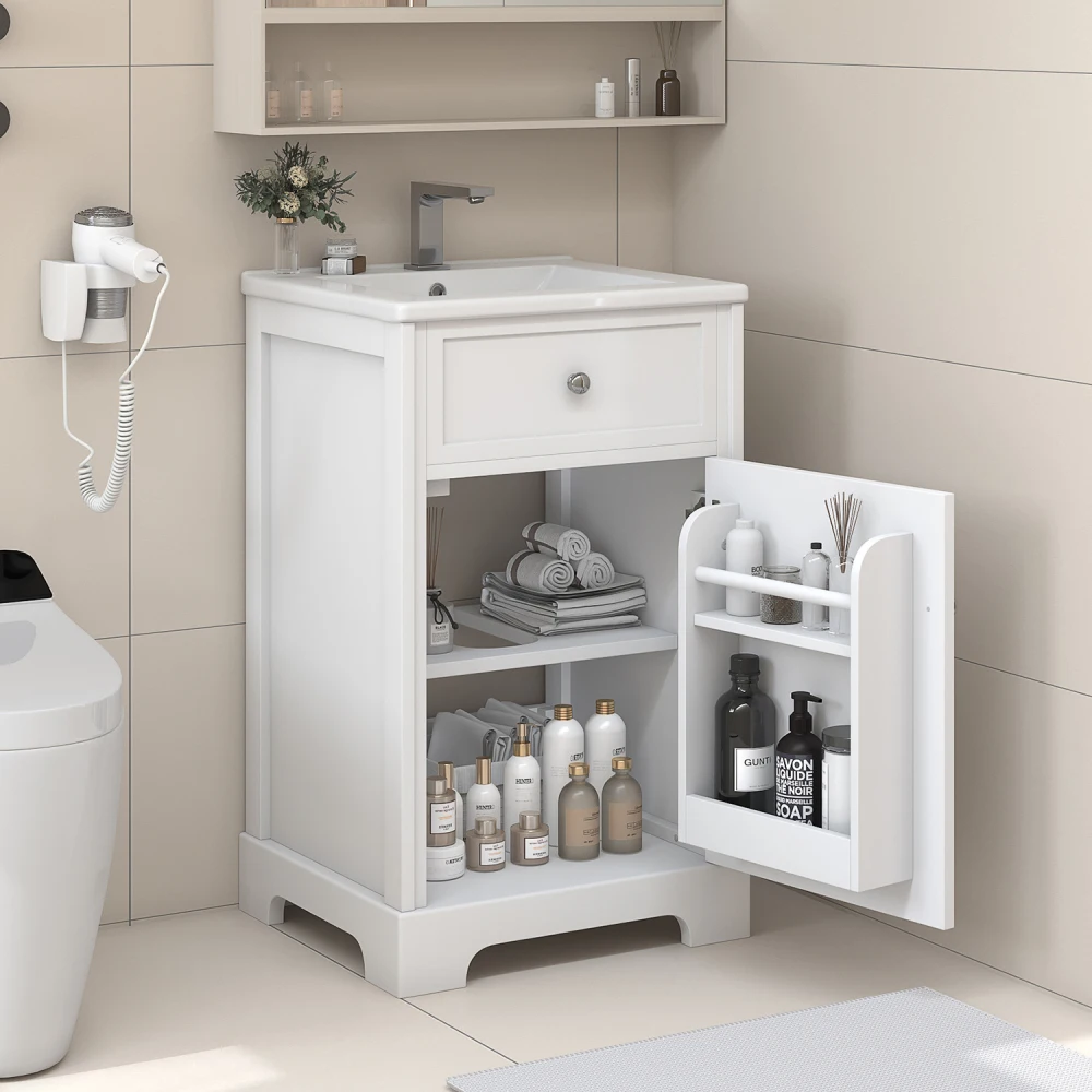 20" Bathroom Vanity with Sink, Bathroom Cabinet with Soft Closing Door, Storage Rack and Adjustable Shelve
20" Bathroom Vanity with Sink, Bathroom Cabinet with Soft Closing Door, Storage Rack and Adjustable Shelve