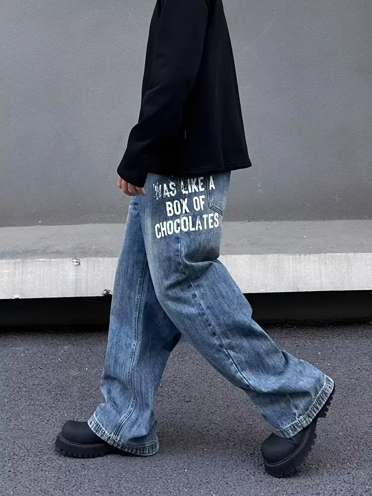 Trashy Y2K 2000S Washed Blue Letter Printed Baggy New Jeans Pants For Men 90S Vintage Clothes Streetwear Straight Denim Trousers
Trashy Y2K 2000S Washed Blue Letter Printed Baggy New Jeans Pants For Men 90S Vintage Clothes Streetwear Straight Denim Trousers