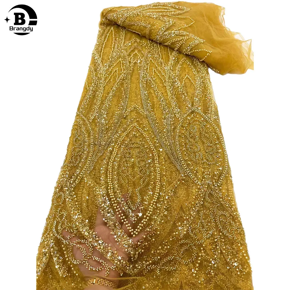 Luxury 3D African Lace Fabric Nigerian Sequins Heavy Beaded Lace Material 5 Yards For Sewing Wedding Evening Party Dress X75034
Luxury 3D African Lace Fabric Nigerian Sequins Heavy Beaded Lace Material 5 Yards For Sewing Wedding Evening Party Dress X75034