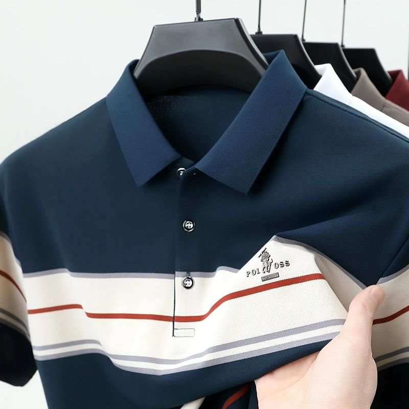Высококачественные мужские Рубашка Polo короткими рукавами летняя мода индивидуальный Полосы Оригинальный Проектирование Отдых бизнеса футболка .
Высококачественные мужские Рубашка Polo короткими рукавами летняя мода индивидуальный Полосы Оригинальный Проектирование Отдых бизнеса футболка .