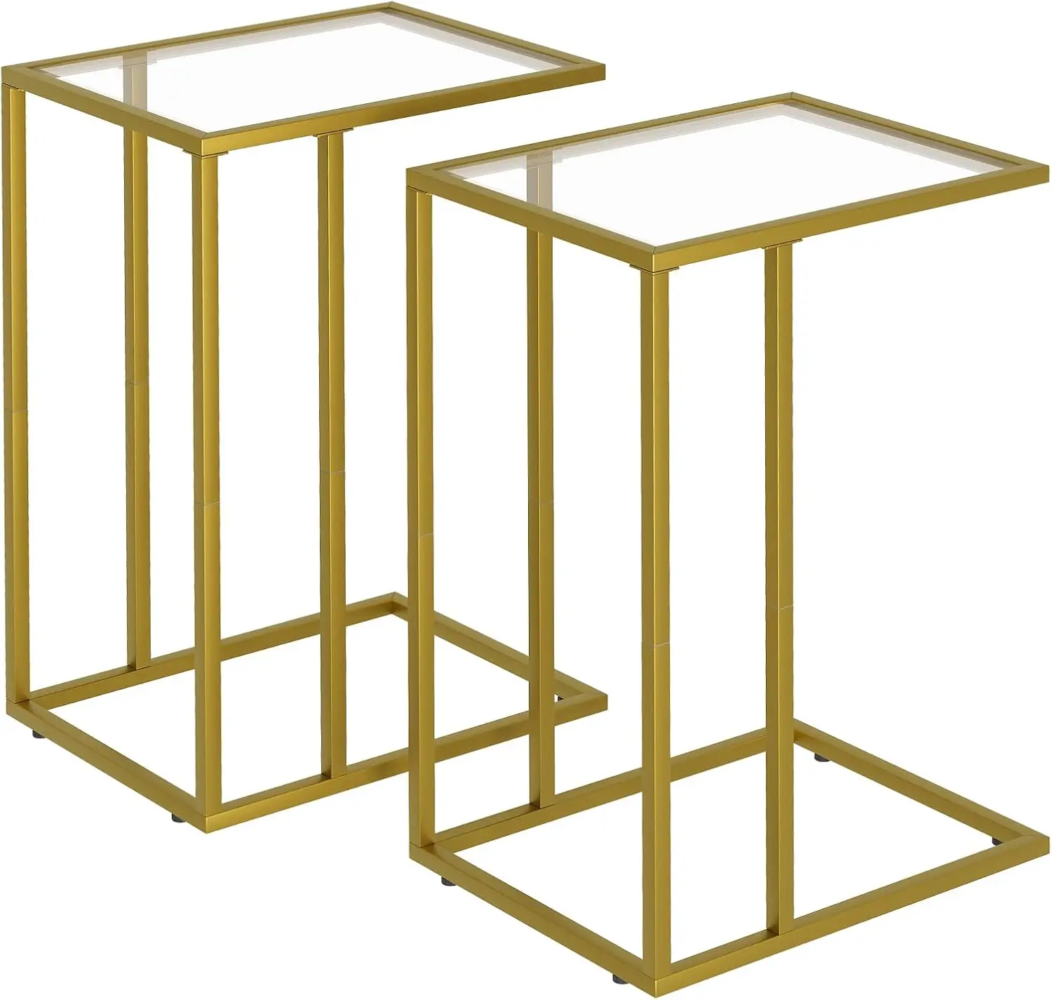 C Shaped End Side Table Set of 2,Couch Sofa Table for Small Space,Tempered Glass Snack Side Table with Metal Frame for Living
C Shaped End Side Table Set of 2,Couch Sofa Table for Small Space,Tempered Glass Snack Side Table with Metal Frame for Living