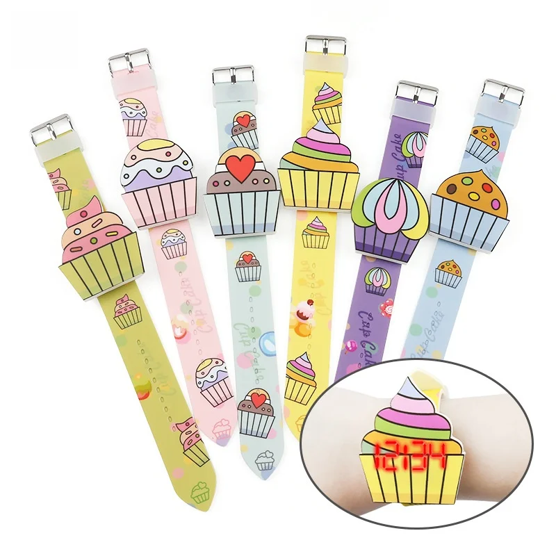 Детские LED-часы с милым мультяшным дизайном в виде капкейка, силиконовый ремешок, большой циферблат, подарок на день рождения для учеников начальной школы
Детские LED-часы с милым мультяшным дизайном в виде капкейка, силиконовый ремешок, большой циферблат, подарок на день рождения для учеников начальной школы