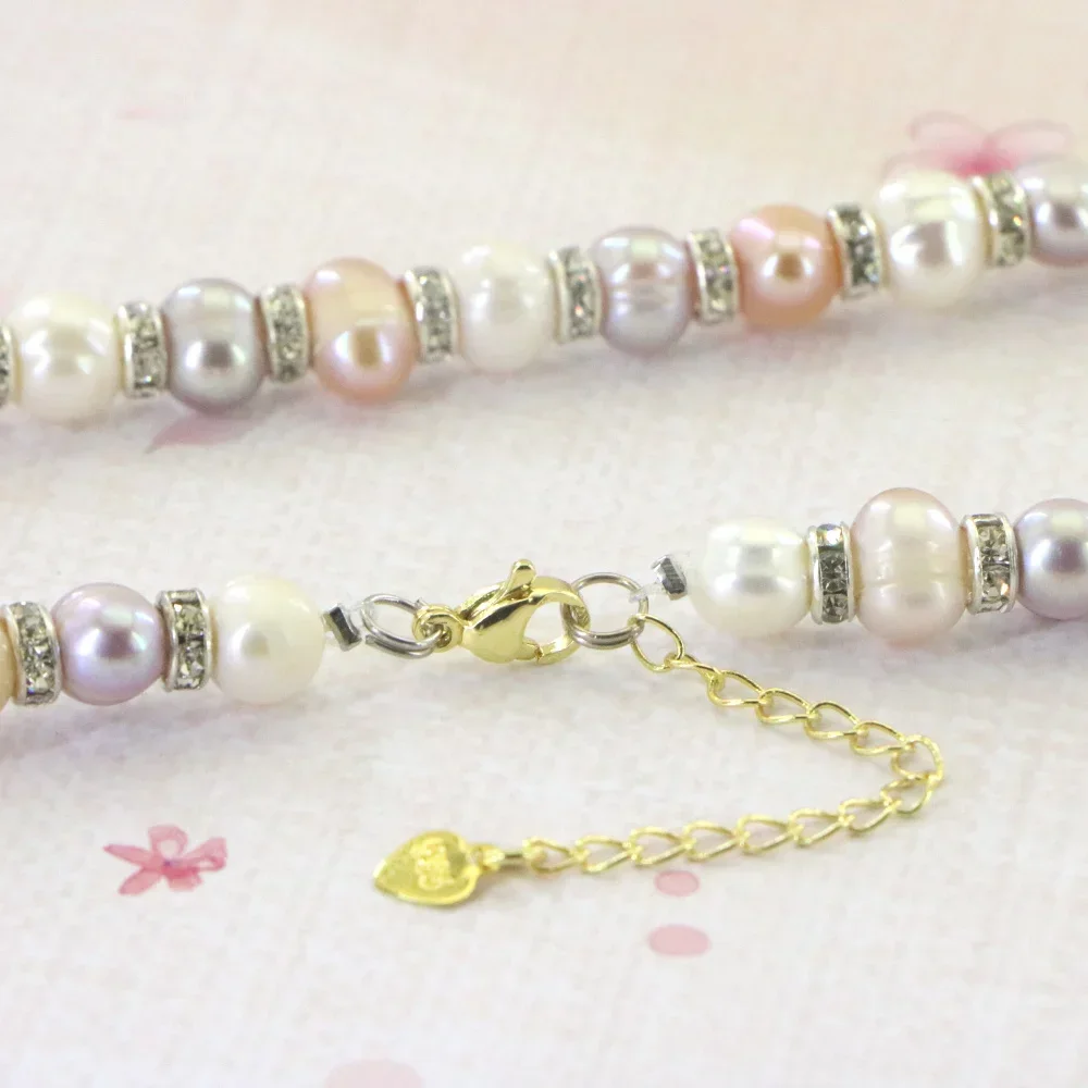 Natural 8-9mm Beaded Pearl Necklace Bracelet Set for Women Jewelry Crystal-zircon Spacer Multiple Colors Available Gift Girls
Natural 8-9mm Beaded Pearl Necklace Bracelet Set for Women Jewelry Crystal-zircon Spacer Multiple Colors Available Gift Girls