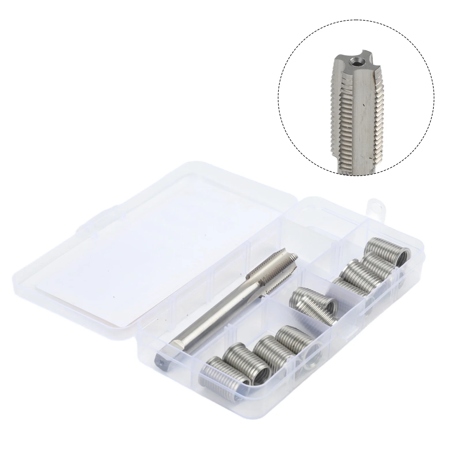 Professional 11pcs M10X1.25 Thread Repair Set with Stainless Steel Inserts and HSS Tap for Damaged Thread Restoration
Professional 11pcs M10X1.25 Thread Repair Set with Stainless Steel Inserts and HSS Tap for Damaged Thread Restoration