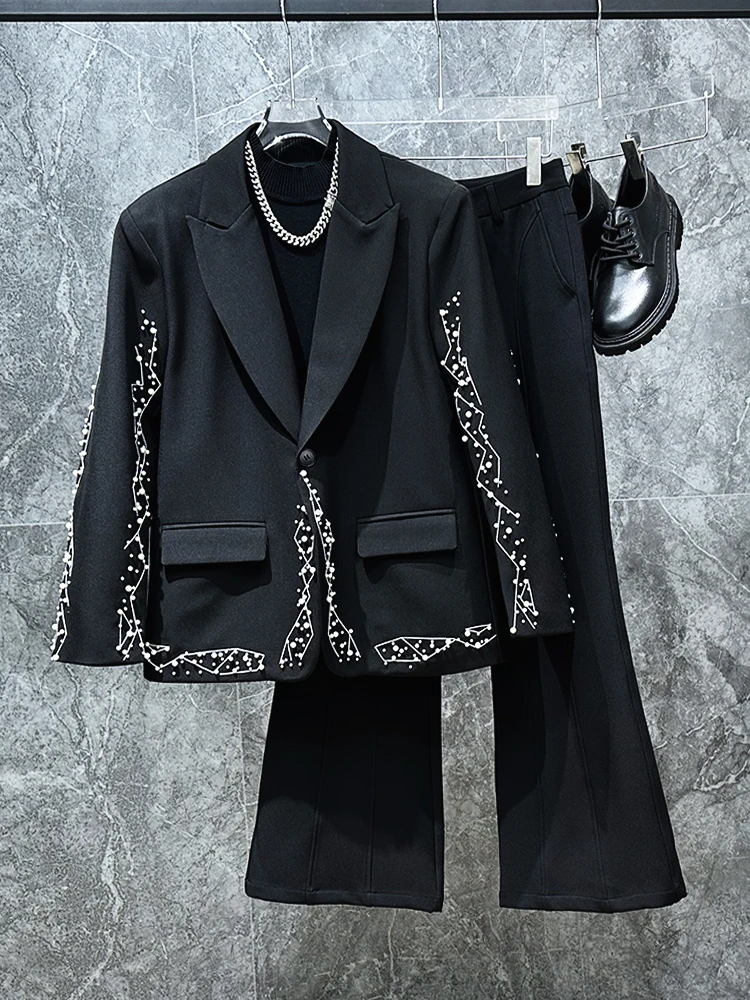 Модный мужской костюм с жемчужным дизайном, свободного кроя, из плотной ткани, класса люкс, повседневный, молодежный, на весну-осень, с длинными рукавами
Модный мужской костюм с жемчужным дизайном, свободного кроя, из плотной ткани, класса люкс, повседневный, молодежный, на весну-осень, с длинными рукавами