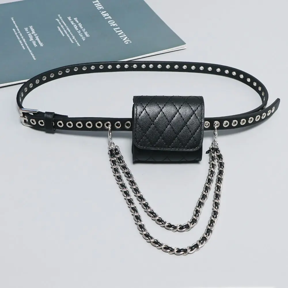 Portable Korean Style Women Waist Bag PU Chain Decorative Belt Waist Bag Silver Solid Color Women Belt Bag Women
Portable Korean Style Women Waist Bag PU Chain Decorative Belt Waist Bag Silver Solid Color Women Belt Bag Women