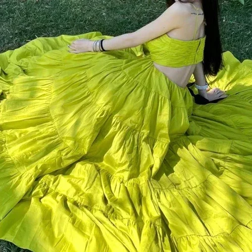 Dress Women Green Dresses A Line Long Vestidos Sexy Slim Beach High Waist Sleeveless Hollow Out Pleated Solid Sling Summer
Dress Women Green Dresses A Line Long Vestidos Sexy Slim Beach High Waist Sleeveless Hollow Out Pleated Solid Sling Summer