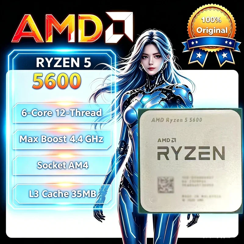 2026 New AMD Ryzen 5 R5 5600 3.5GHz 6-Core 12-Thread CPU Processor 65W LGA AM4 Gaming CPU Without Package
2026 New AMD Ryzen 5 R5 5600 3.5GHz 6-Core 12-Thread CPU Processor 65W LGA AM4 Gaming CPU Without Package