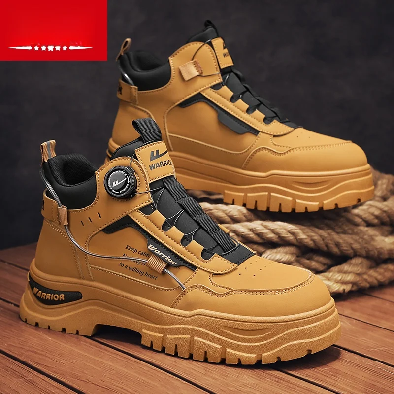 Мужские повседневные спортивные ботинки для осени и зимы, водонепроницаемые, с поворотной застежкой, для отдыха и работы, желтые, износостойкая резина
Мужские повседневные спортивные ботинки для осени и зимы, водонепроницаемые, с поворотной застежкой, для отдыха и работы, желтые, износостойкая резина