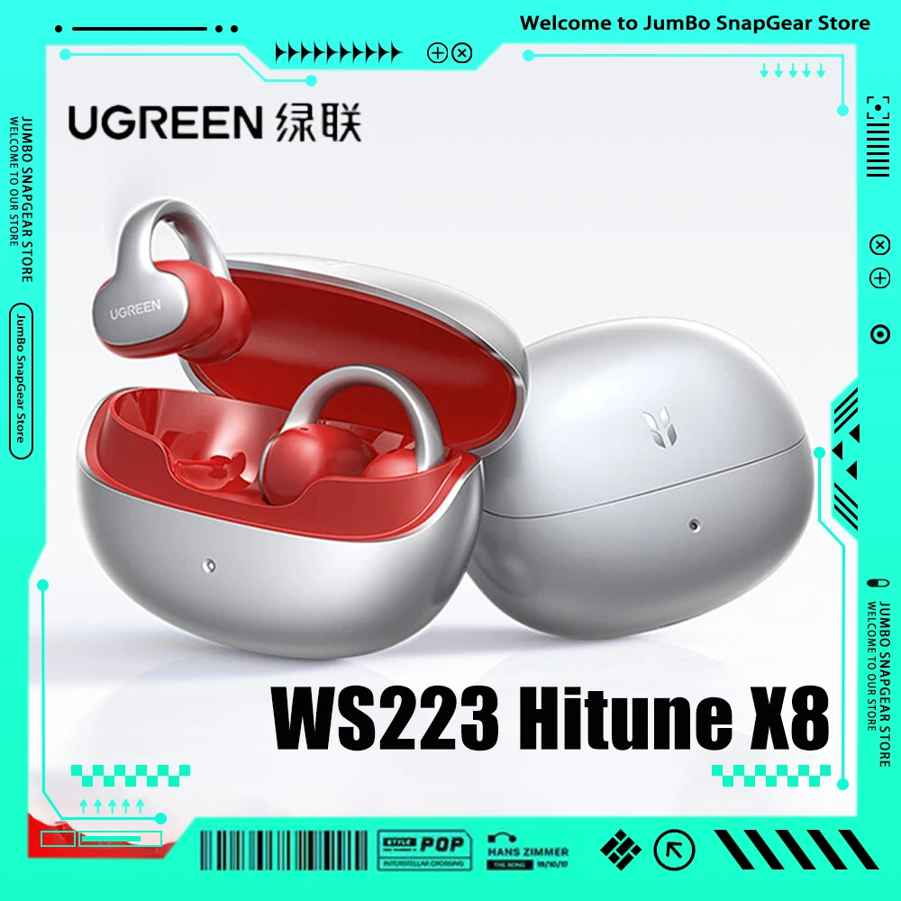 UGREEN Hitune X8 Open Ear Clip Headphones Ai Bluetooth Headset Dual-device Connection Waterproof Super Long Batterylife WS223
UGREEN Hitune X8 Open Ear Clip Headphones Ai Bluetooth Headset Dual-device Connection Waterproof Super Long Batterylife WS223
