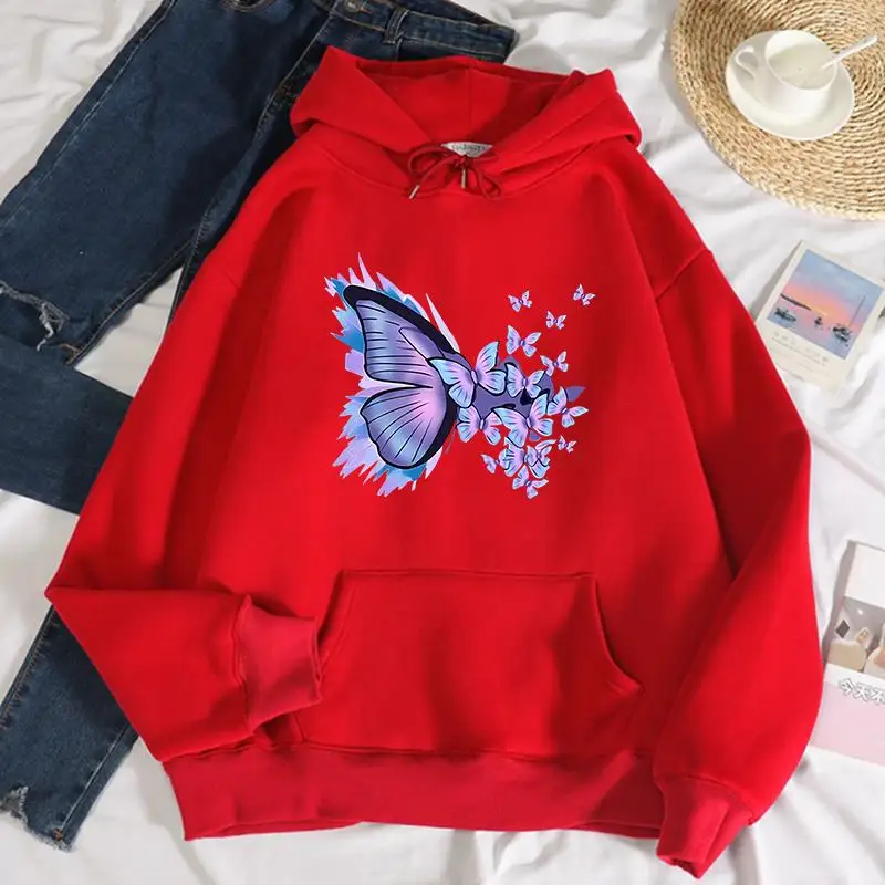 Casual Womans Hoodies Beautiful Butterfly Printing Sweatshirt Soft Breathable Loose Pocket Pullover Autumn Winter Streetwear
Casual Womans Hoodies Beautiful Butterfly Printing Sweatshirt Soft Breathable Loose Pocket Pullover Autumn Winter Streetwear