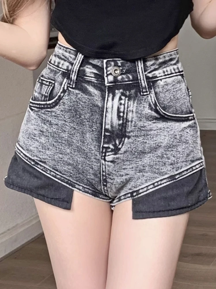 Summer Black Y2K Vintage Shorts Women Asymmetric Korean Fashion Denim Pants Female High Waist Casual Designer Pants 2023 New
Summer Black Y2K Vintage Shorts Women Asymmetric Korean Fashion Denim Pants Female High Waist Casual Designer Pants 2023 New