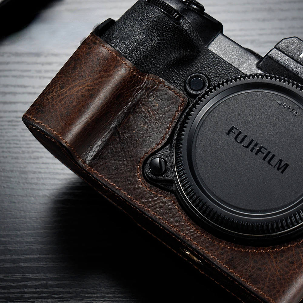 For Fujifilm GFX50S Camera Bodysuit Genuine Leather Camera Case Handle Half Bag
For Fujifilm GFX50S Camera Bodysuit Genuine Leather Camera Case Handle Half Bag