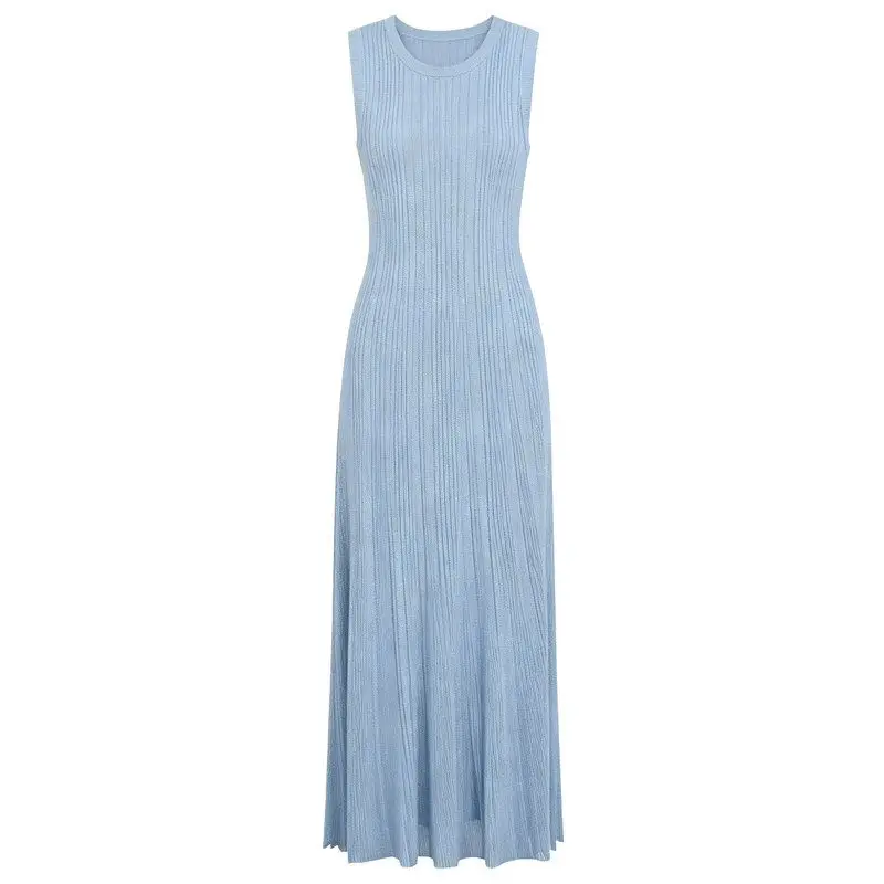 Shiny Thread Slimming Fashionable Summer New Style Sleeveless Glowing Silk Dress Elegant Midi Waist Knitted Dress for Ladies
Shiny Thread Slimming Fashionable Summer New Style Sleeveless Glowing Silk Dress Elegant Midi Waist Knitted Dress for Ladies