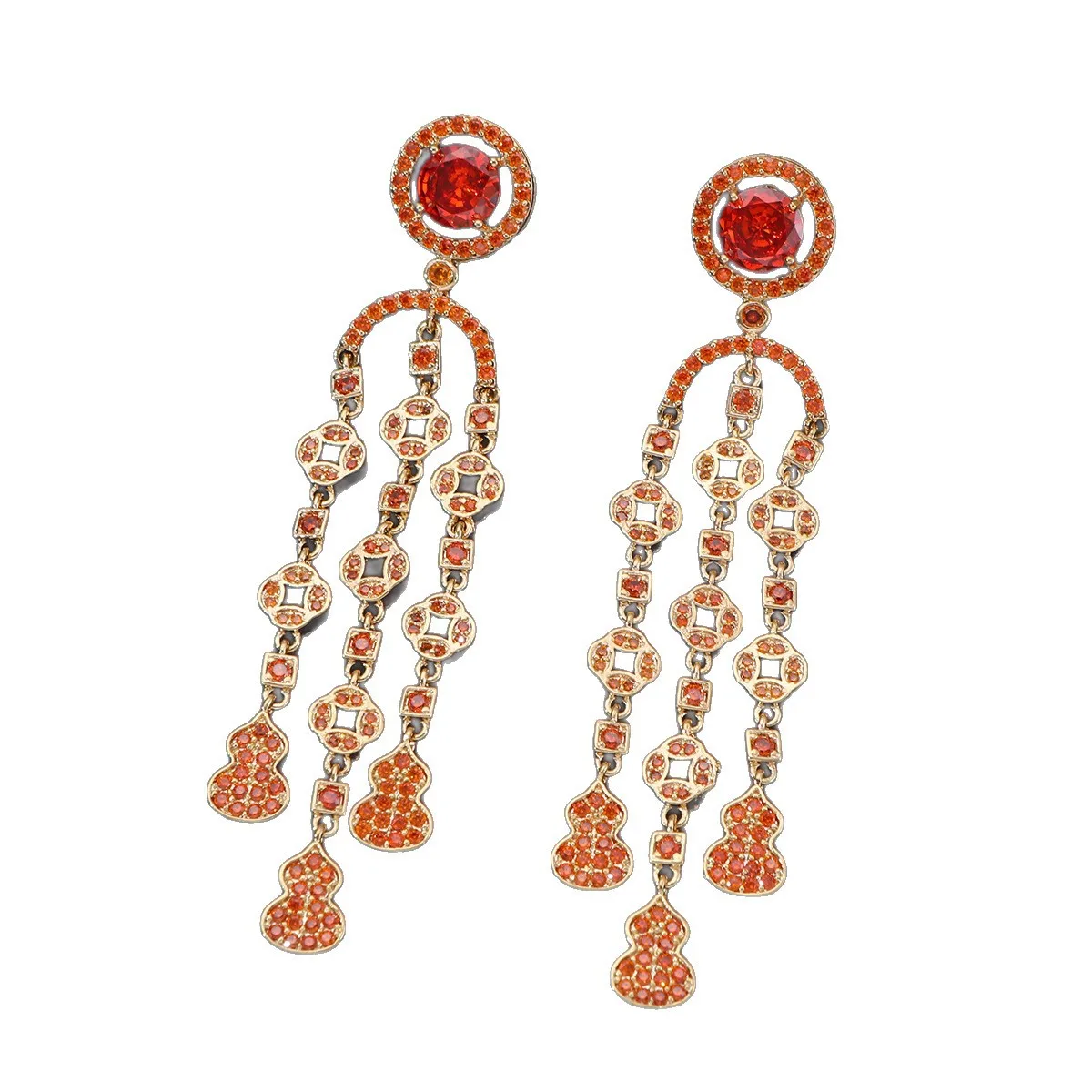 Luxury Dangle Earrings Coin Gourd Shape Inlaid Zircon Water Drop Design Fashion Women Jewelry
Luxury Dangle Earrings Coin Gourd Shape Inlaid Zircon Water Drop Design Fashion Women Jewelry