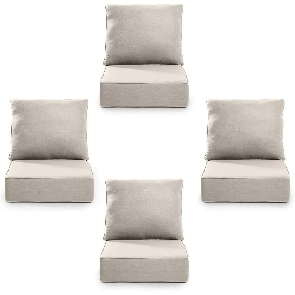 24x24x6 Outdoor Cushions, Waterproof Patio Furniture Cushions with Removable Covers, High-Density Beige Set of 4
24x24x6 Outdoor Cushions, Waterproof Patio Furniture Cushions with Removable Covers, High-Density Beige Set of 4