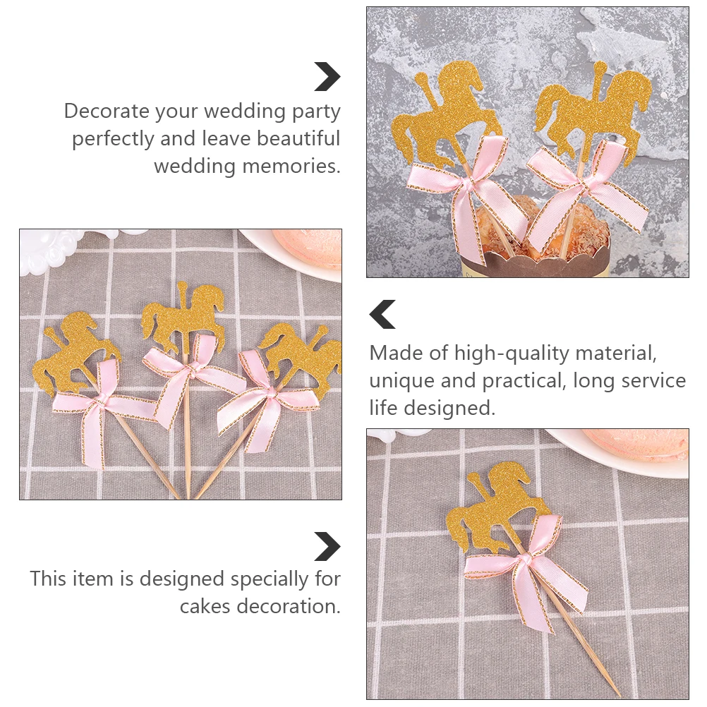 40pcs Creative Horse Shape Carousel Cake Toppers Party Cake Decor Wedding Dessert Inserts Baking Cupcake Toppers For Birthday
40pcs Creative Horse Shape Carousel Cake Toppers Party Cake Decor Wedding Dessert Inserts Baking Cupcake Toppers For Birthday