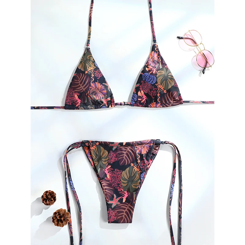 Swimsuit Ladies Print Bikini Triangle Swimwear Halter Swimsuits String Bathing Suit Micro Bikinis Brazilian Beachwear
Swimsuit Ladies Print Bikini Triangle Swimwear Halter Swimsuits String Bathing Suit Micro Bikinis Brazilian Beachwear