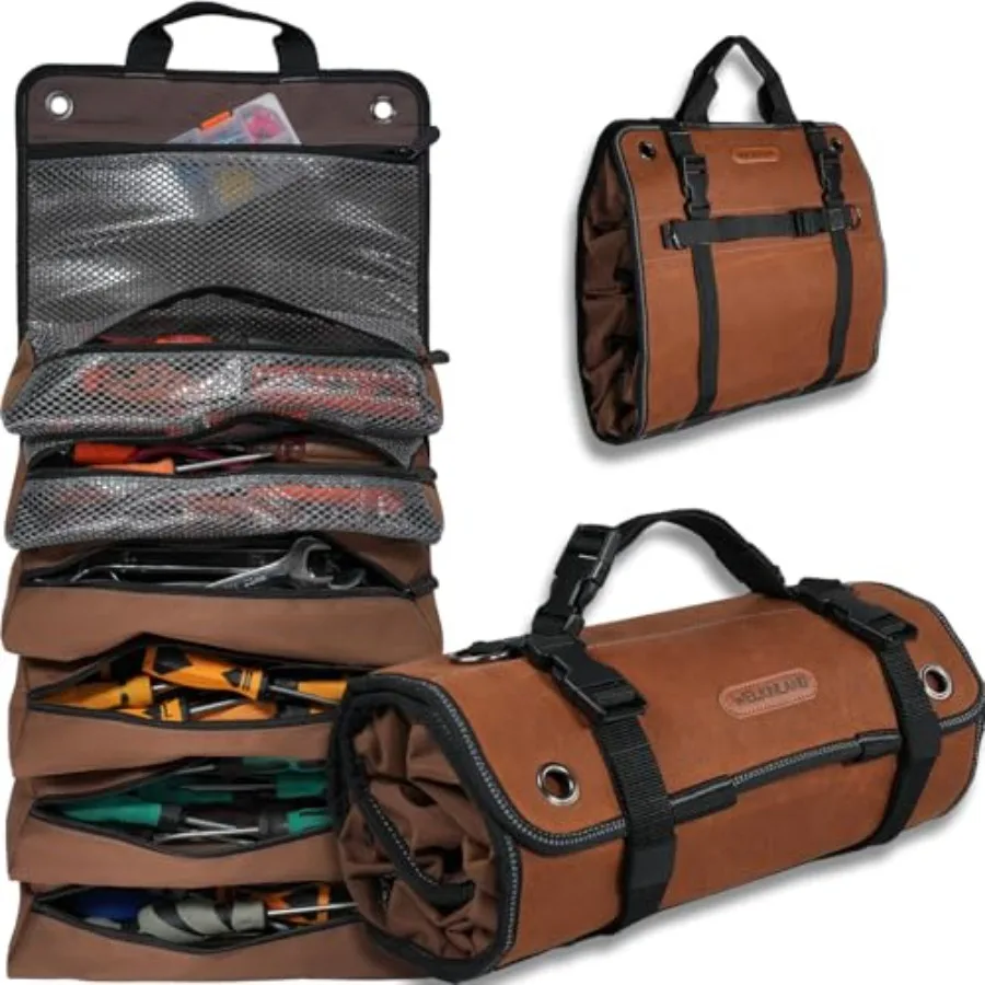 Heavy-Duty Waxed Canvas Tool Roll 7-Pockets Tool Wrap Roll 15L Tool Roll Bag Large Roll Up Tool Bag For Mechanics.
Heavy-Duty Waxed Canvas Tool Roll 7-Pockets Tool Wrap Roll 15L Tool Roll Bag Large Roll Up Tool Bag For Mechanics.