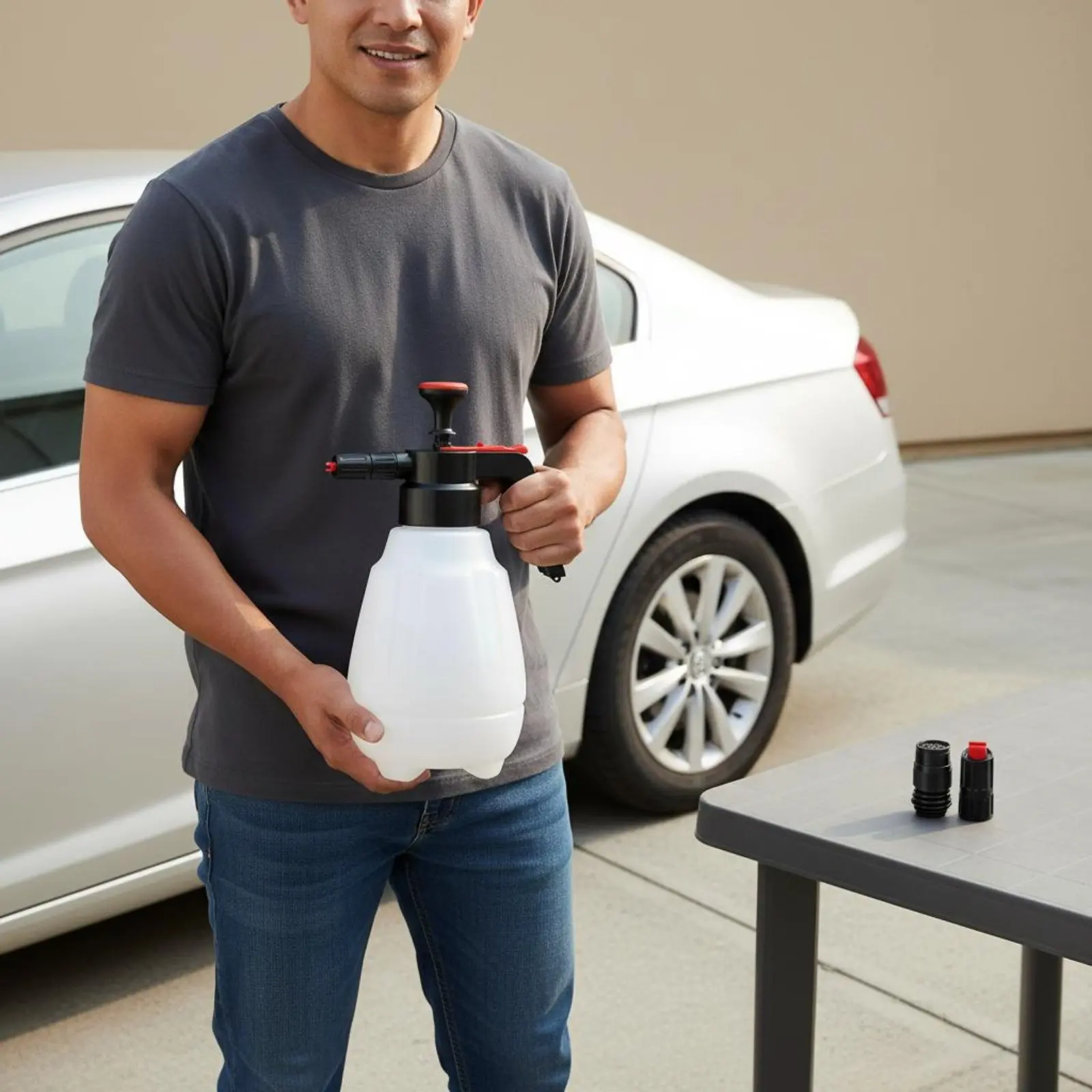 Дозатор пены для автомойки 2 л с ручным насосом и блокировкой, для домашней уборки
Дозатор пены для автомойки 2 л с ручным насосом и блокировкой, для домашней уборки