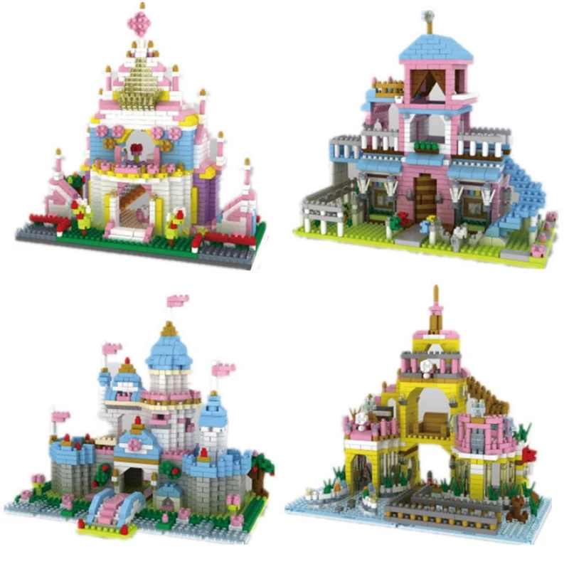 New Dream Castle Splendid Rainbow Pink Palace Beautiful Gift Toy for Girls Kids 3D Model DIY Mini Diamond Blocks Bricks Building
New Dream Castle Splendid Rainbow Pink Palace Beautiful Gift Toy for Girls Kids 3D Model DIY Mini Diamond Blocks Bricks Building