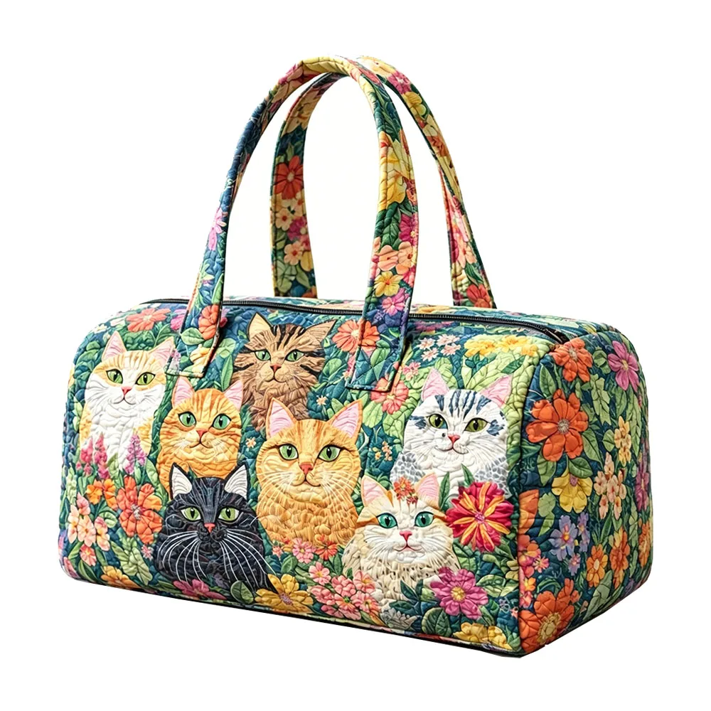 Vintage Cats Floral Quilted Duffle Bag Cat Lover Patchwork Travel Tote Handbag Women Men Outdoor Weekender Bag
Vintage Cats Floral Quilted Duffle Bag Cat Lover Patchwork Travel Tote Handbag Women Men Outdoor Weekender Bag