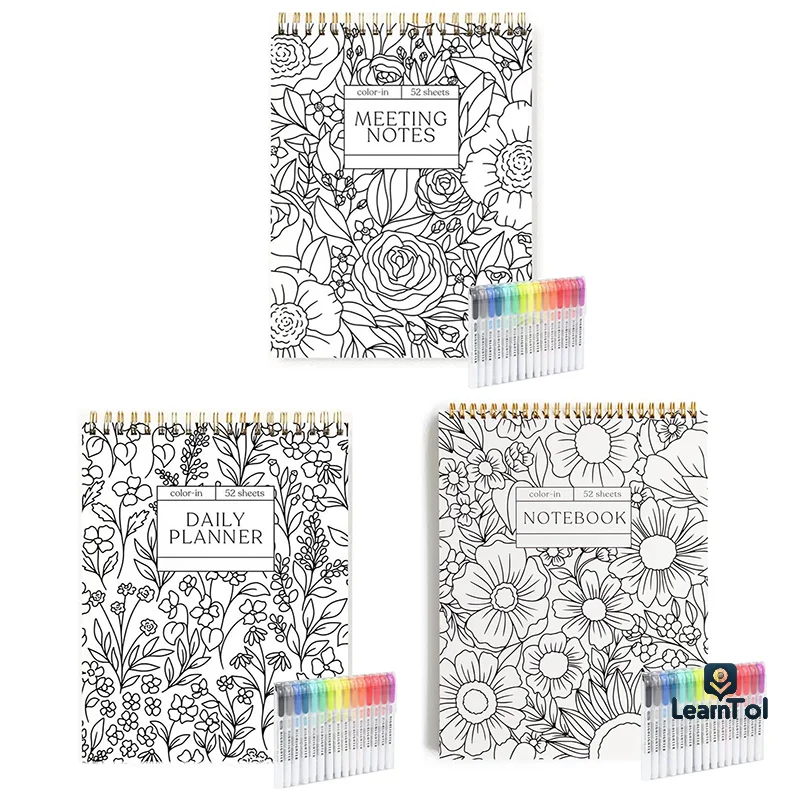Color-In Spiral Notebook & Daily Planner With 15 Color Highlighter Pen For Classroom Office Plan Work Schedule Checklist
Color-In Spiral Notebook & Daily Planner With 15 Color Highlighter Pen For Classroom Office Plan Work Schedule Checklist